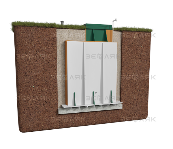 Погреб-кессон ЗЕМЛЯК 1500х1500х2400 мм